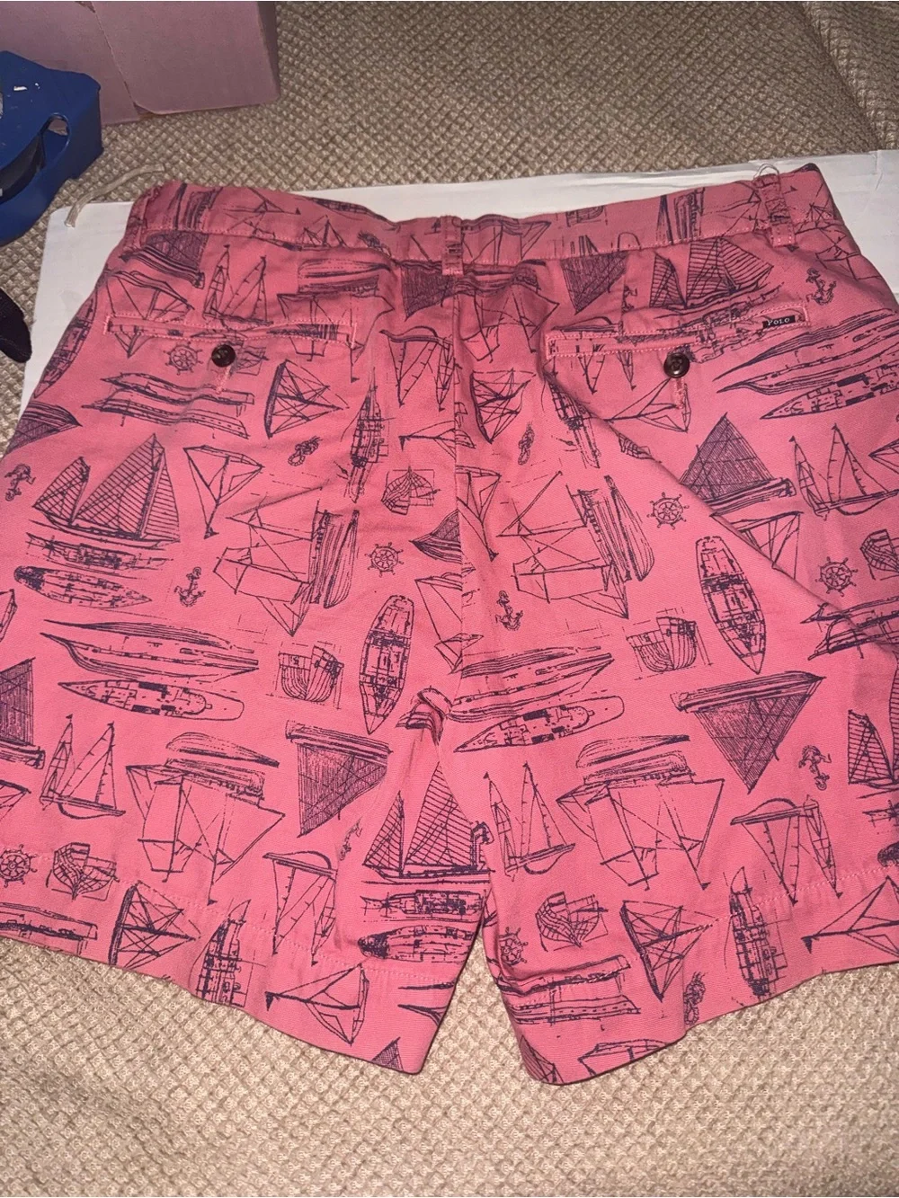 Polo Ralph Lauren Men’s 32 Pink/salmon Nautical Sailboat Print Shorts